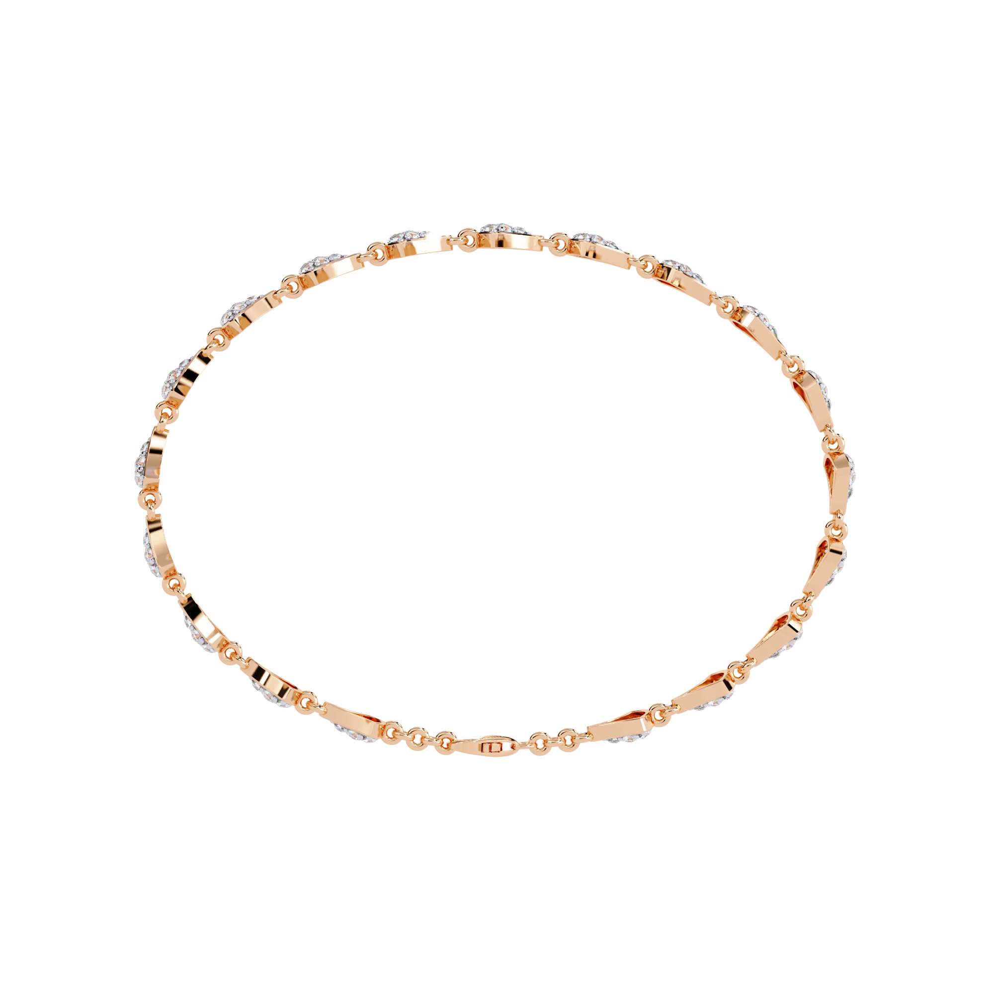 Solitairekart 1.05ct X and O Natural Diamond Tennis Bracelet-HI Color, VS-SI Clarity